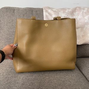 Dagne Dover Large Allyn Leather Tote - Bark Colorway